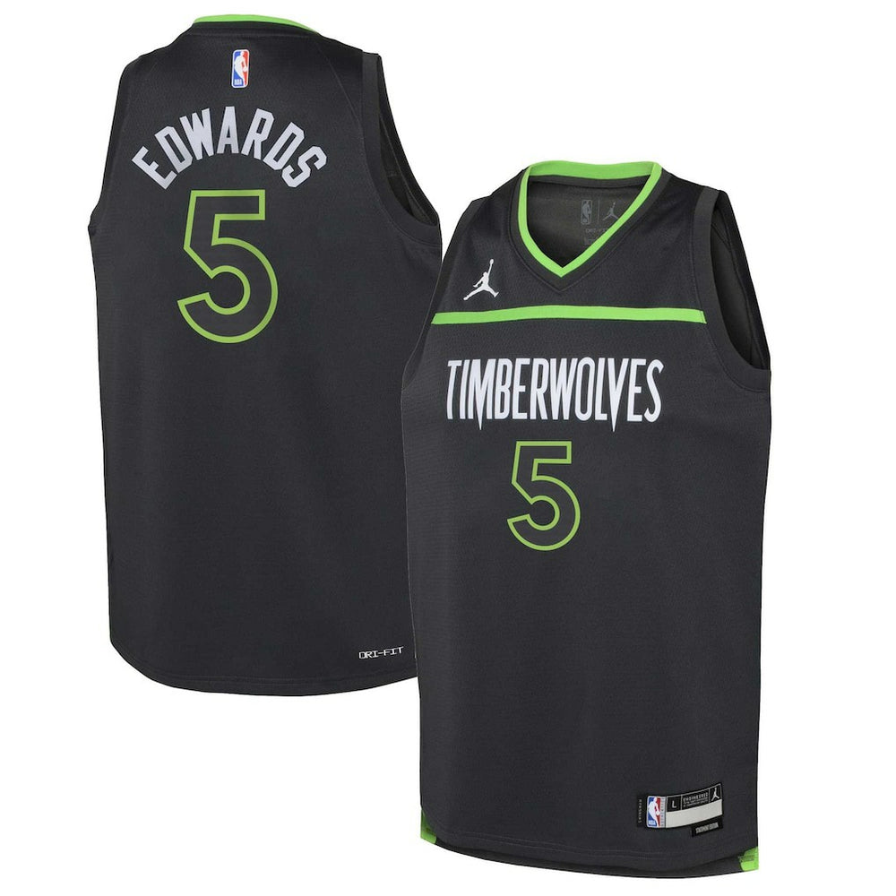 Anthony Edwards Minnesota Timberwolves Jordan Brand Youth Swingman Jersey Statement Edition Black - NBA