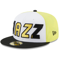 Utah Jazz Back Half 59FIFTY Fitted Hat White/Black - NBA