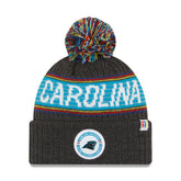 Carolina Panthers New Era 2022 Greg Olsen x Atrium Health Levine Children's Hospital Pom Knit Hat Heather Charcoal | NFL