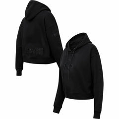 Boston Red Sox Pro Standard Women's Triple Black Cropped Pullover Hoodie Hoodies - MLB