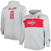 Alexander Ovechkin Washington Capitals Big & Tall Player Pullover Hoodie - Heather Gray - NHL