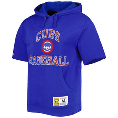 Chicago Cubs Mitchell & Ness Cooperstown Collection Washed Fleece Pullover Short Sleeve Hoodie - MLB