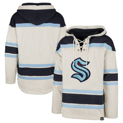 Seattle Kraken '47 Rockaway Lace-Up Pullover Hoodie - Oatmeal - NHL