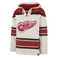 Detroit Red Wings '47 Rockaway Lace-Up Pullover Hoodie - Oatmeal - NHL