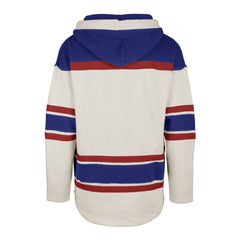 New York Rangers '47 Rockaway Lace-Up Pullover Hoodie - Oatmeal - NHL