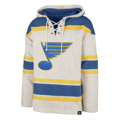 St. Louis Blues '47 Rockaway Lace-Up Pullover Hoodie - Oatmeal - NHL