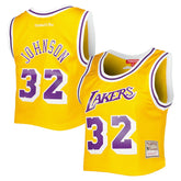 Magic Johnson Los Angeles Lakers Women's 1984 Hardwood Classics Crop Player Tank Top Gold - NBA