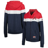 Atlanta Braves New Era Women's Colorblock Full-Zip Hoodie Jacket - MLB