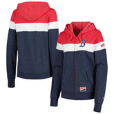 Boston Red Sox New Era Women's Colorblock Full-Zip Hoodie Jacket - MLB