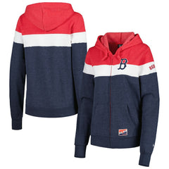 Boston Red Sox New Era Women's Colorblock Full-Zip Hoodie Jacket - MLB