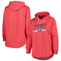 Washington Capitals Women's Plus Size Fleece Pullover Hoodie - Heather Red - NHL