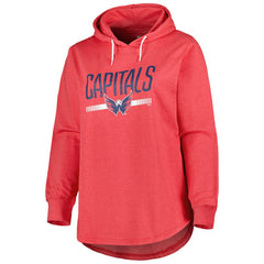 Washington Capitals Women's Plus Size Fleece Pullover Hoodie - Heather Red - NHL