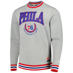 Philadelphia 76ers Unisex Vintage Throwback Crew Sweatshirt Heather Gray - NBA