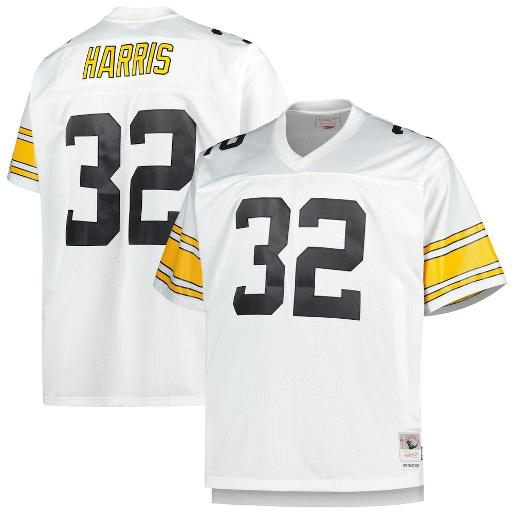 Franco Harris Pittsburgh Steelers Big & Tall 1976 Retired Player Replica Jersey White | Mitchell & Ness