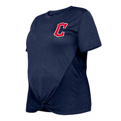 Cleveland Guardians New Era Women's Plus Size Two-Hit Front Knot T-Shirt - MLB