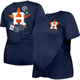 Houston Astros New Era Women's Plus Size Two-Hit Front Knot T-Shirt - MLB