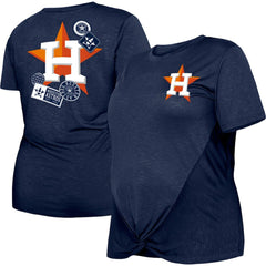 Houston Astros New Era Women's Plus Size Two-Hit Front Knot T-Shirt - MLB
