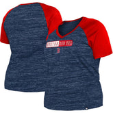 Boston Red Sox New Era Women's Plus Size Space Dye Raglan V-Neck T-Shirt - MLB