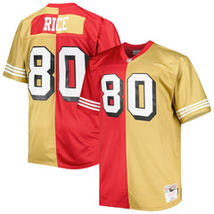 Jerry Rice San Francisco 49ers Big & Tall Split Legacy Retired Player Replica Jersey Scarlet/Gold | Mitchell & Ness