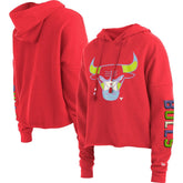 Chicago Bulls Women's Color Pack Cropped Top Pullover Hoodie Red - NBA