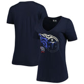 Tennessee Titans New Era Women's Ink Dye Sideline V-Neck T-Shirt Navy | NFL