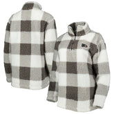 Philadelphia Flyers G-III 4Her by Carl Banks Women's Logo Plaid Sherpa Quarter-Zip Jacket - Gray/White - NHL