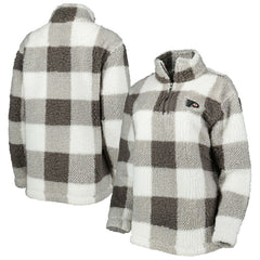 Philadelphia Flyers G-III 4Her by Carl Banks Women's Logo Plaid Sherpa Quarter-Zip Jacket - Gray/White - NHL