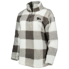 Philadelphia Flyers G-III 4Her by Carl Banks Women's Logo Plaid Sherpa Quarter-Zip Jacket - Gray/White - NHL