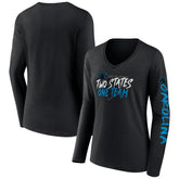 Carolina Panthers Women's Hometown Sweep Long Sleeve V-Neck T-Shirt Black | Fanatics