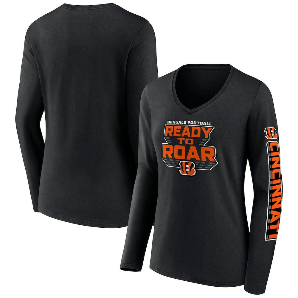 Cincinnati Bengals Women's Hometown Sweep Long Sleeve V-Neck T-Shirt Black | Fanatics