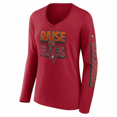 Tampa Bay Buccaneers Women's Hometown Sweep Long Sleeve V-Neck T-Shirt Red | Fanatics
