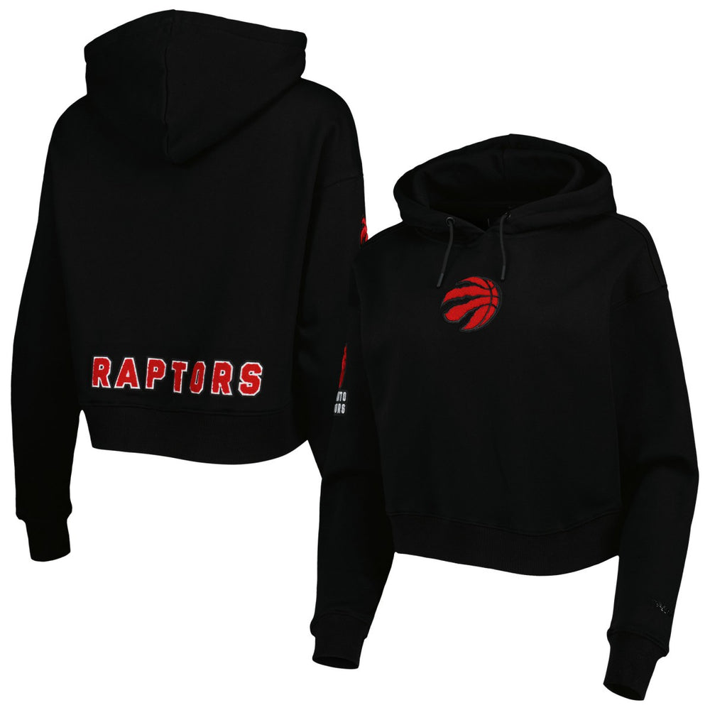 Toronto Raptors Pro Standard Women's Classic Fleece Cropped Pullover Hoodie Black - NBA