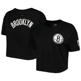 Brooklyn Nets Pro Standard Women's Classics Boxy T-Shirt Black - NBA