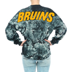 Boston Bruins Fanatics Women's Crystal-Dye Long Sleeve T-Shirt - Black - NHL