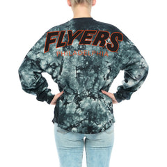 Philadelphia Flyers Fanatics Women's Crystal-Dye Long Sleeve T-Shirt - Black - NHL