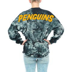 Pittsburgh Penguins Fanatics Women's Crystal-Dye Long Sleeve T-Shirt - Black - NHL