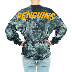Pittsburgh Penguins Fanatics Women's Crystal-Dye Long Sleeve T-Shirt - Black - NHL
