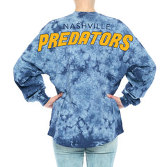 Nashville Predators Fanatics Women's Crystal-Dye Long Sleeve T-Shirt - Navy - NHL