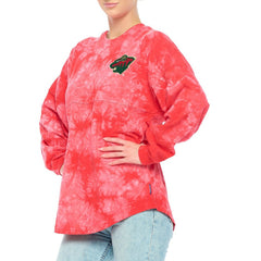 Minnesota Wild Fanatics Women's Crystal-Dye Long Sleeve T-Shirt - Red - NHL
