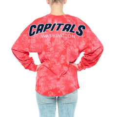Washington Capitals Fanatics Women's Crystal-Dye Long Sleeve T-Shirt - Red - NHL