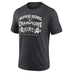 Las Vegas Raiders Hometown Old-Fashioned Super Bowl XVIII Champions Tri-Blend T-Shirt Charcoal | NFL