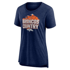 Denver Broncos Women's Hometown First Down Tri-Blend T-Shirt Heather Navy | NFL