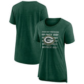 Green Bay Packers Women's Hometown First Down Tri-Blend T-Shirt Heather Green | NFL