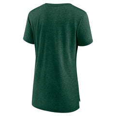 Green Bay Packers Women's Hometown First Down Tri-Blend T-Shirt Heather Green | NFL