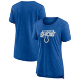 Indianapolis Colts Women's Hometown First Down Tri-Blend T-Shirt Heather Royal | NFL