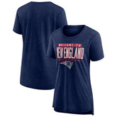 New England Patriots Women's Hometown First Down Tri-Blend T-Shirt Heather Navy | NFL