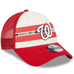 Washington Nationals New Era Team Stripe Trucker 9FORTY Snapback Hat - MLB