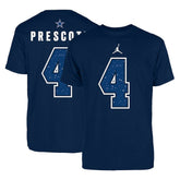 Dak Prescott Dallas Cowboys Jordan Brand Name & Number T-Shirt Navy | NFL