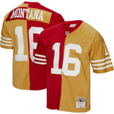 Joe Montana San Francisco 49ers 1990 Split Legacy Replica Jersey Scarlet/Gold | Mitchell & Ness