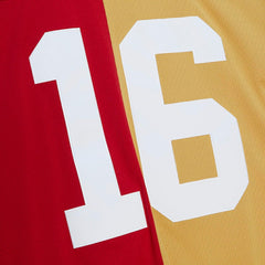 Joe Montana San Francisco 49ers 1990 Split Legacy Replica Jersey Scarlet/Gold | Mitchell & Ness